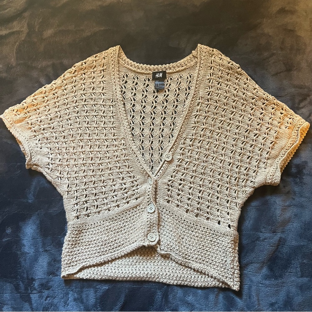 H&M Women's Beige Knit Cardigan